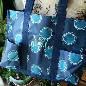 Thirty-one Zip Top Utility Tote La Di Dot